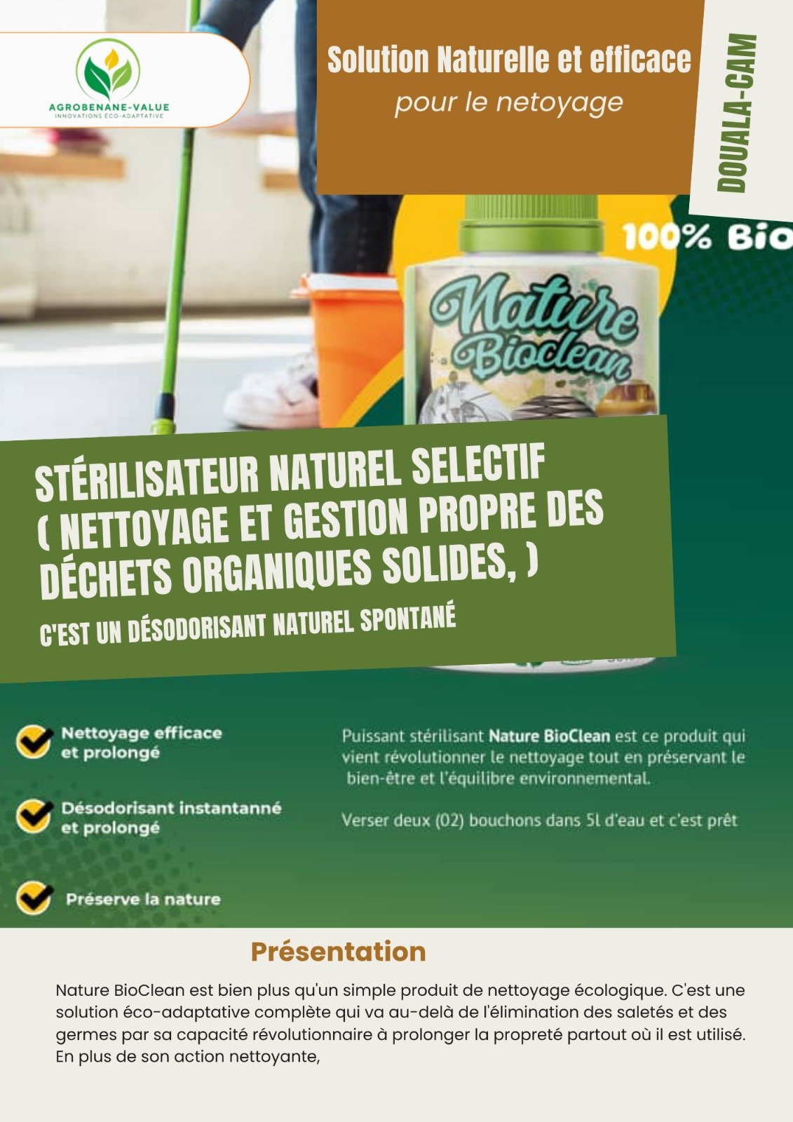 Nature BioClean, stérilisateur naturel sélectif pour le nettoyage et la gestion propre des déchets organiques